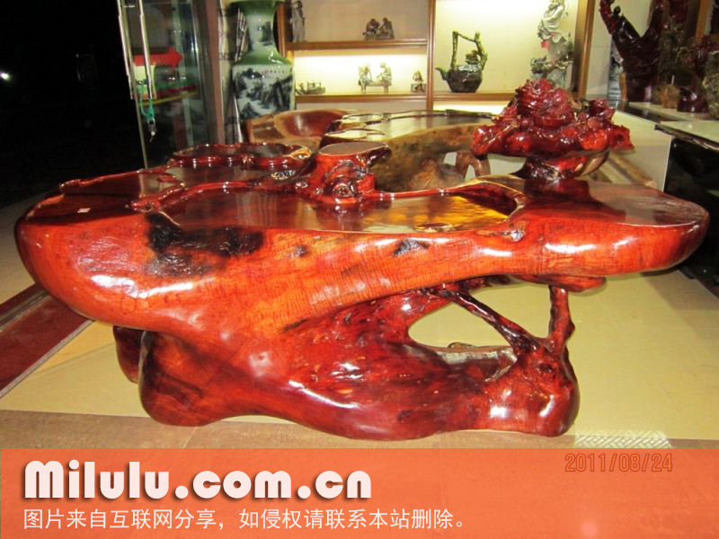 花梨木根雕艺术茶几